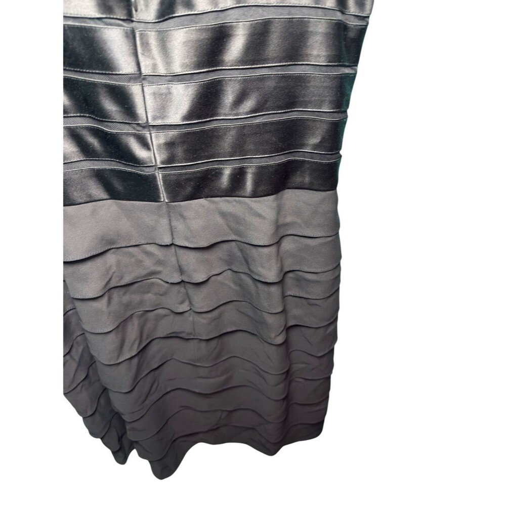 Chetta B Sherrie Bloom 100% Silk Tiered Cocktail Dress 16 β Black Formal - Picture 5 of 8